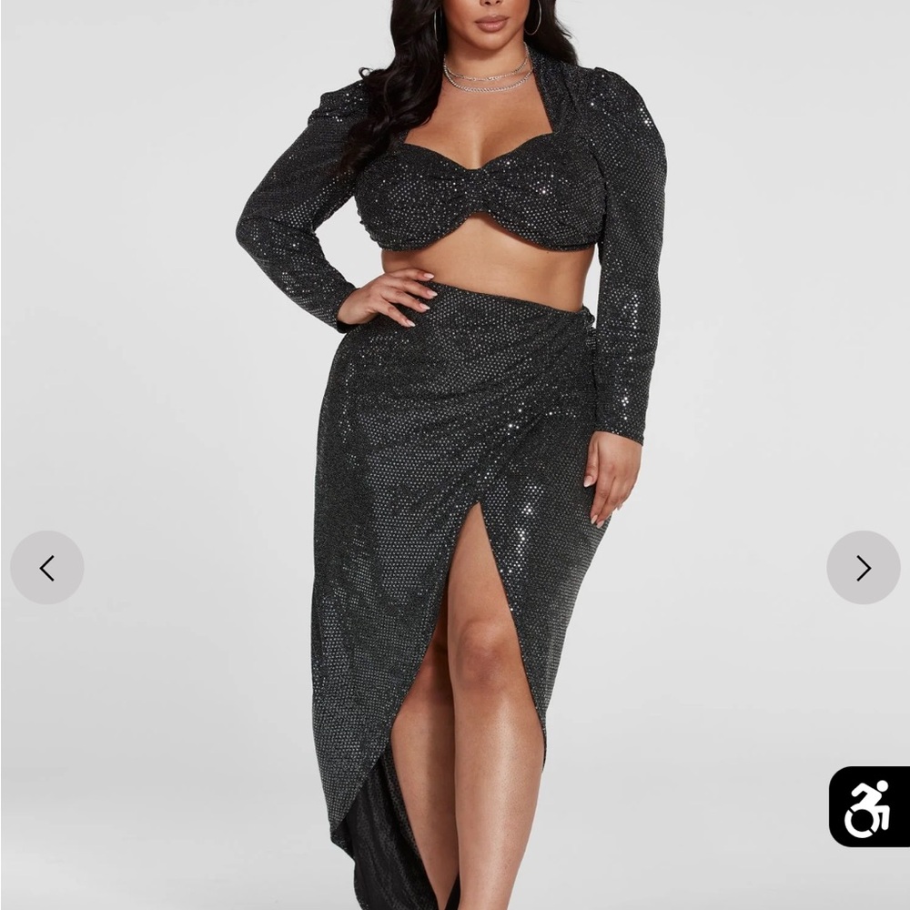 Fashion to Figure Black Sequin Maxi Skirt